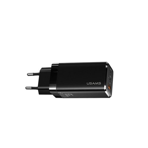 Адаптор USAMS 220V 2xType C + 1xUSB FCH 65W GaN черен 10