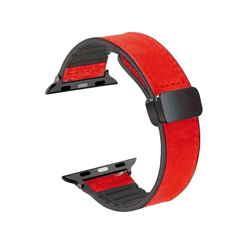 Apple watch 42/44/45/49mm. каишка кожа червено 10