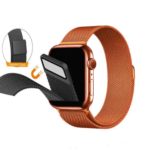 Apple watch 42/44/45/49mm. метална магнитна каишка оранжево 10