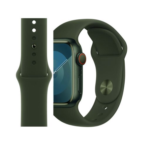 Apple watch 42/44/45/49mm. едноцветна силиконова каишка каки 10