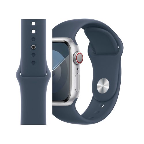 Apple watch 42/44/45/49mm. едноцветна силиконова каишка синьо 10