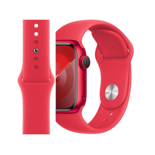Apple watch 42/44/45/49mm. едноцветна силиконова каишка червено 10