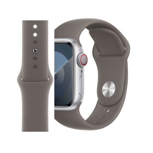 Apple watch 42/44/45/49mm. едноцветна силиконова каишка кафяво 10