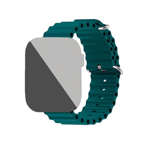 Apple watch 42/44/45/49mm. гофрирана силиконова каишка зелено 10