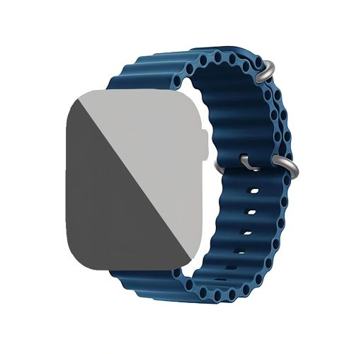 Apple watch 42/44/45/49mm. гофрирана силиконова каишка петролно 10