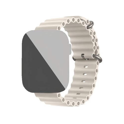Apple watch 42/44/45/49mm. гофрирана силиконова каишка светло сиво 10