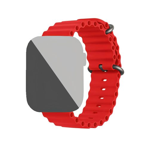Watch band 22mm. гофрирана силиконова каишка червено 10