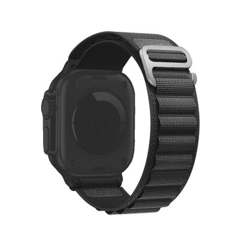Apple watch 42/44/45/49mm. каишка текстилна с кука черно 10