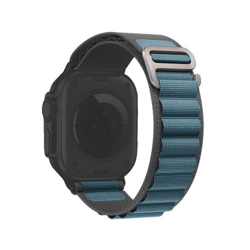 Apple watch 42/44/45/49mm. каишка текстилна с кука сиво 10