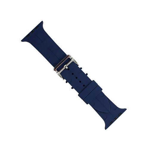 Apple watch 42/44/45/49mm. силиконова каишка с катарама синьо 10