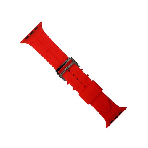 Apple watch 42/44/45/49mm. силиконова каишка с катарама червено 10