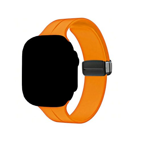 Apple watch 42/44/45/49mm. силиконова каишка с магнит охра 10