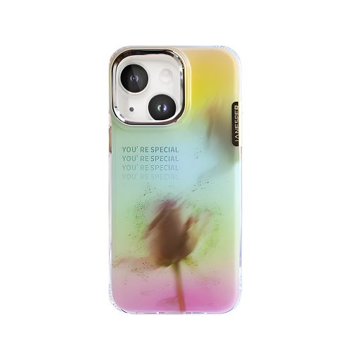 Калъф тип гръб JANESPER FLOWER SERIES за iPhone 15 жълто 10