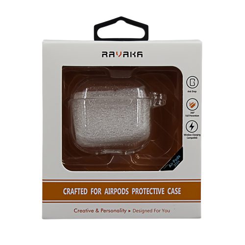 Калъф за AirPods 4 RAVAKA Sparkle Series прозрачен 10
