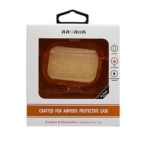 Калъф за AirPods Pro 3 RAVAKA Sparkle Series златен 10